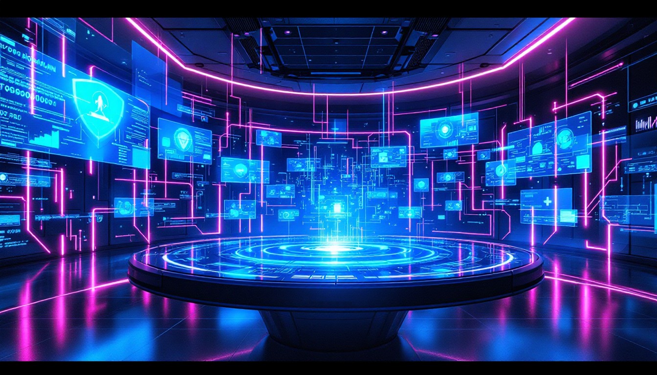 Free Cyber Command Center Image - Cyberpunk, Futuristic, Holographic ...