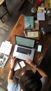Free Busy work table Image - Technology, Collaboration, Laptop ...