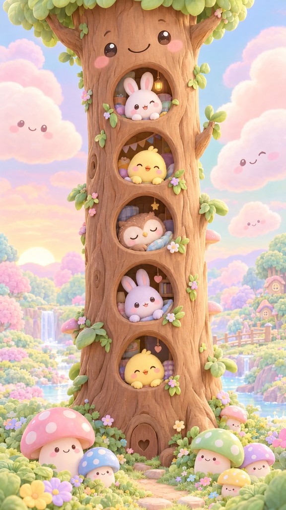 Download Smiling Kawaii Treehouse Image - Kawaii, Treehouse ...