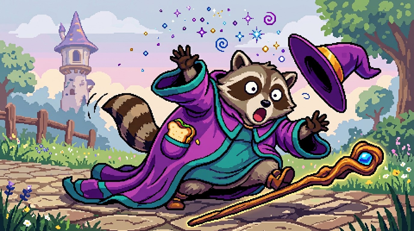 Free Clumsy Wizard Raccoon Image - Raccoon, Wizard, Pixel | Download at ...
