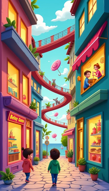 Free Magical Shopping Adventure Image - Whimsical, Cartoon, Colorful ...