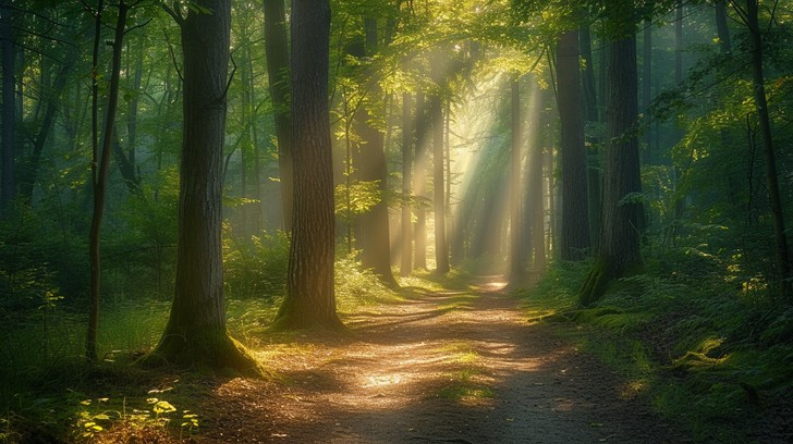 Free Enchanted Forest Pathway Image - Forest, Sunlight, Trees ...