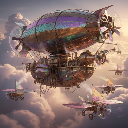 Free Iridescent Airship Glory Image - Steampunk, Airship, Dirigible ...