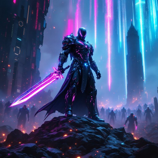 Free Cyber Knight Battle Image - Warrior, Cyberpunk, Armor | Download ...