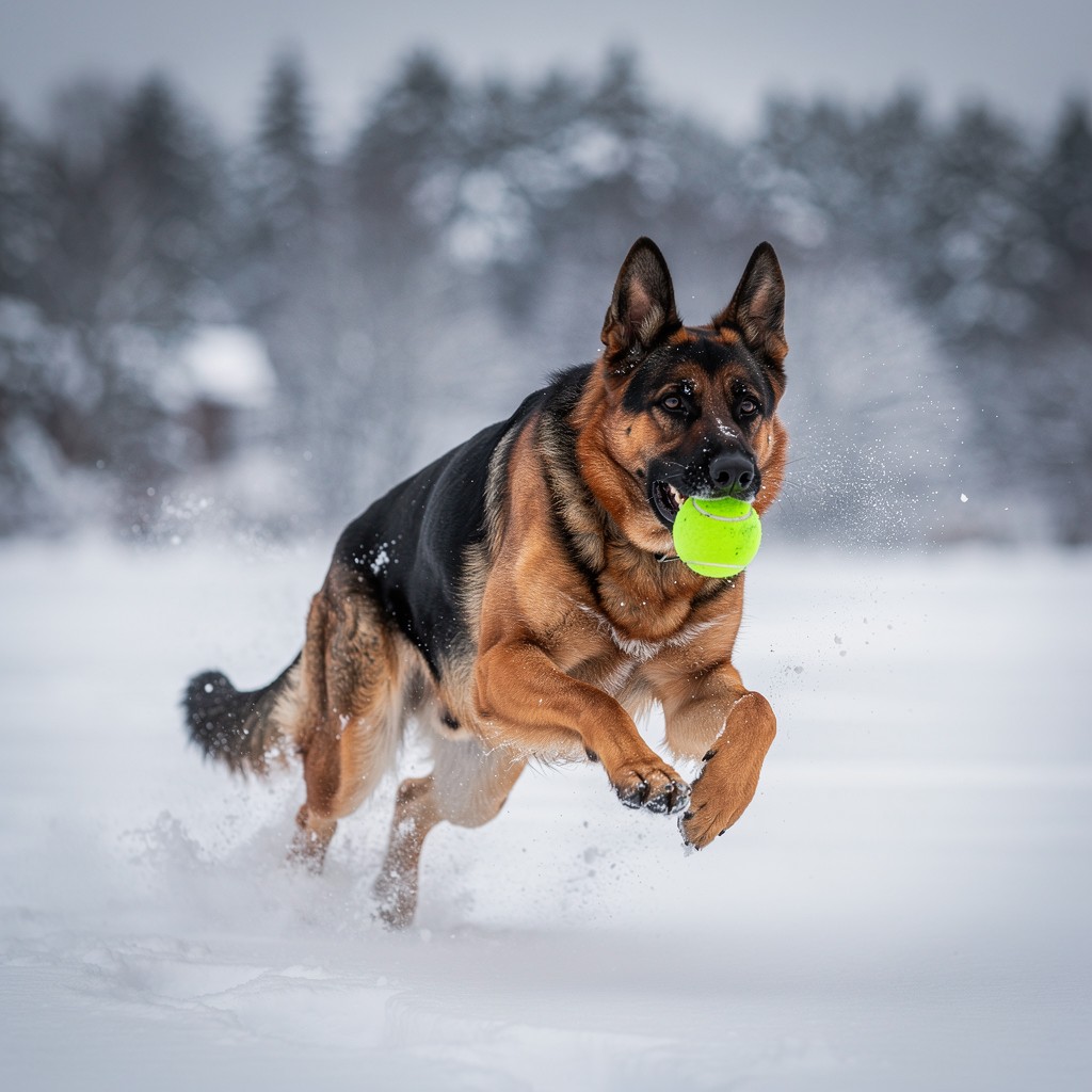 Free Winter Fetch Fun Image - Dog, Shepherd, Snow | Download at StockCake