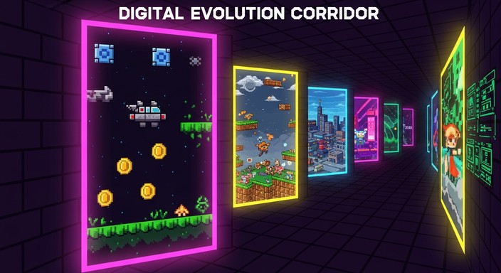 Free Pixel Art Evolution Image - Pixel, Corridor, Portals | Download at ...