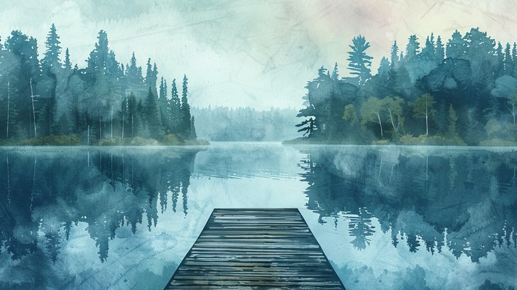Free Serene Lake View Image - Watercolor, Lake, Forest | Download at ...