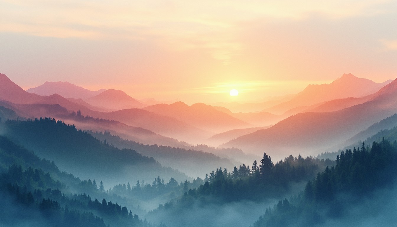 Free Misty Mountain Sunrise Image - Mountains, Sunrise, Mist | Download ...