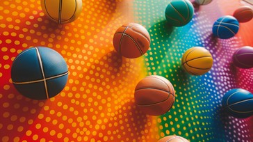 Free Colorful basketball display Image - Colorful, Basketballs, Vibrant ...
