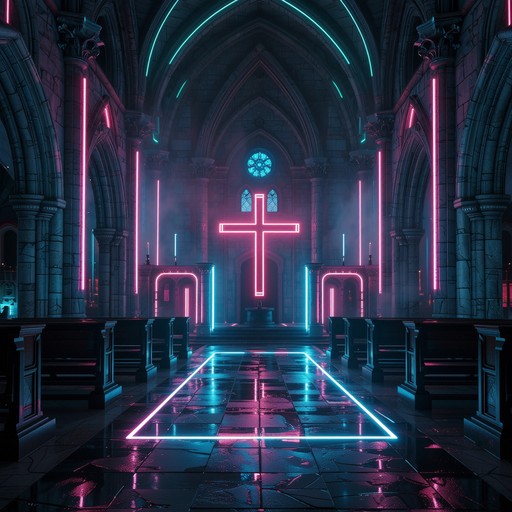 Free Neon Sacred Space Image - Cyberpunk, Cathedral, Futuristic ...