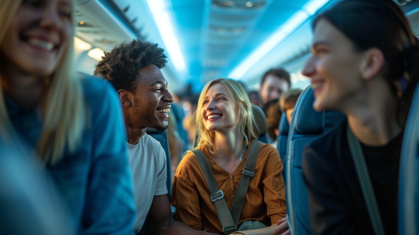 Free Joyful Flight Experience Image - Airplane, Passengers ...
