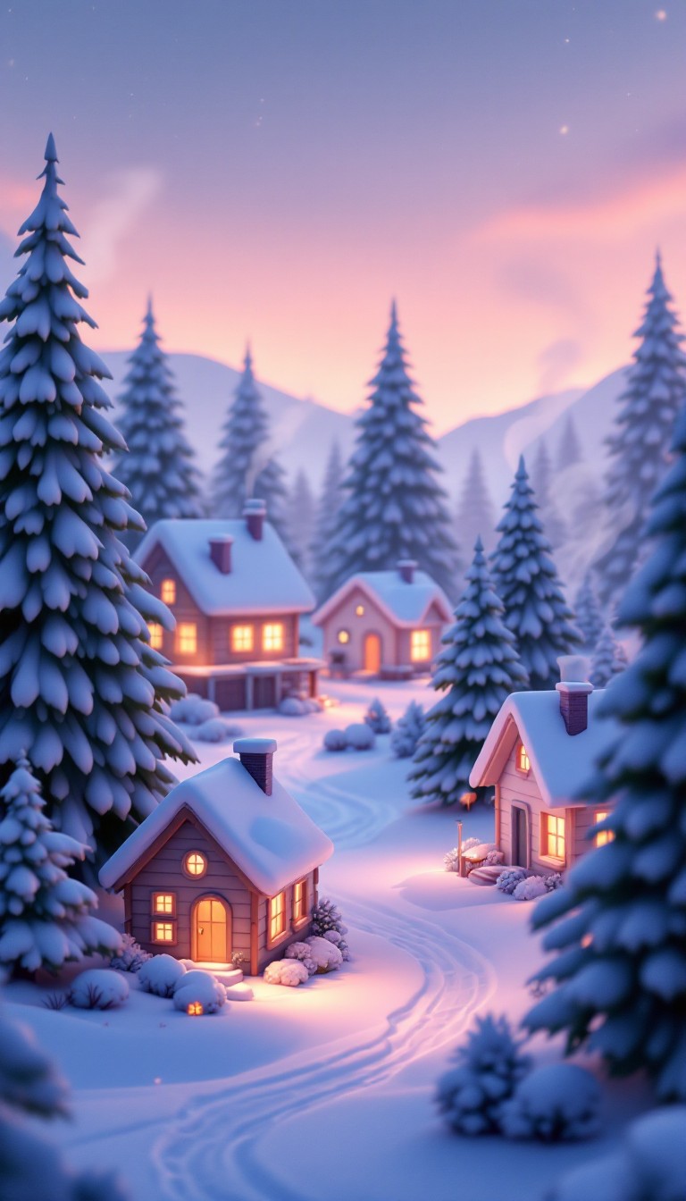 Free Cozy Winter Village Image - Winter, Snow, Cottage | Download at ...