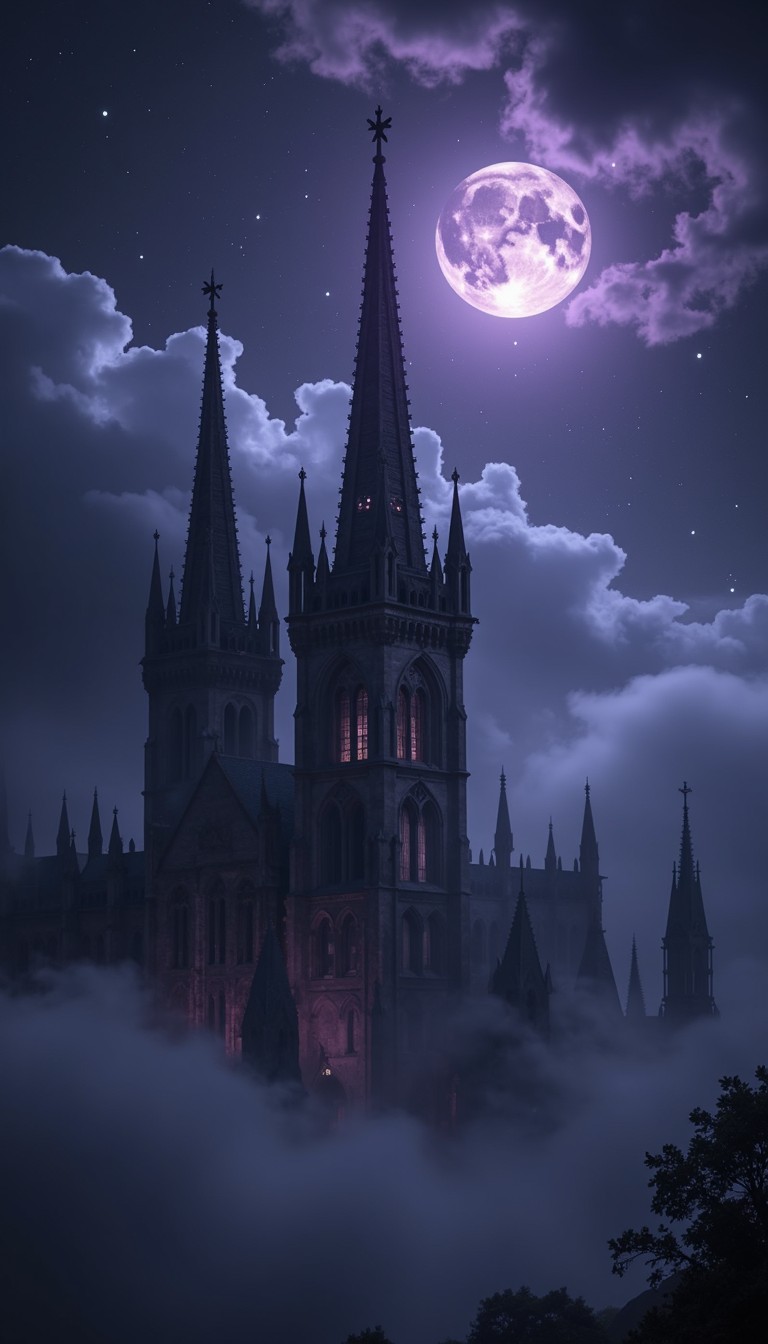 Free Moonlit Gothic Spires Image - Gothic, Cathedral, Moon | Download ...