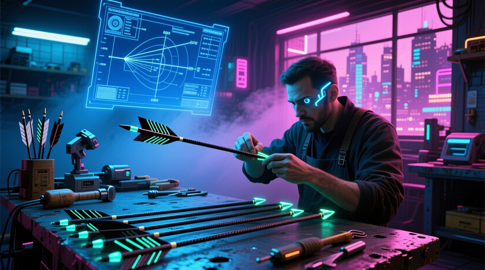 Free Futuristic Arrow Maker Photo - Cyberpunk, Neon, Futuristic ...