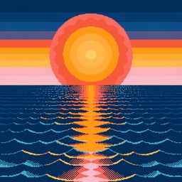 Free Pixel Ocean Sunrise Image - Sunrise, Sunset, Ocean | Download at ...