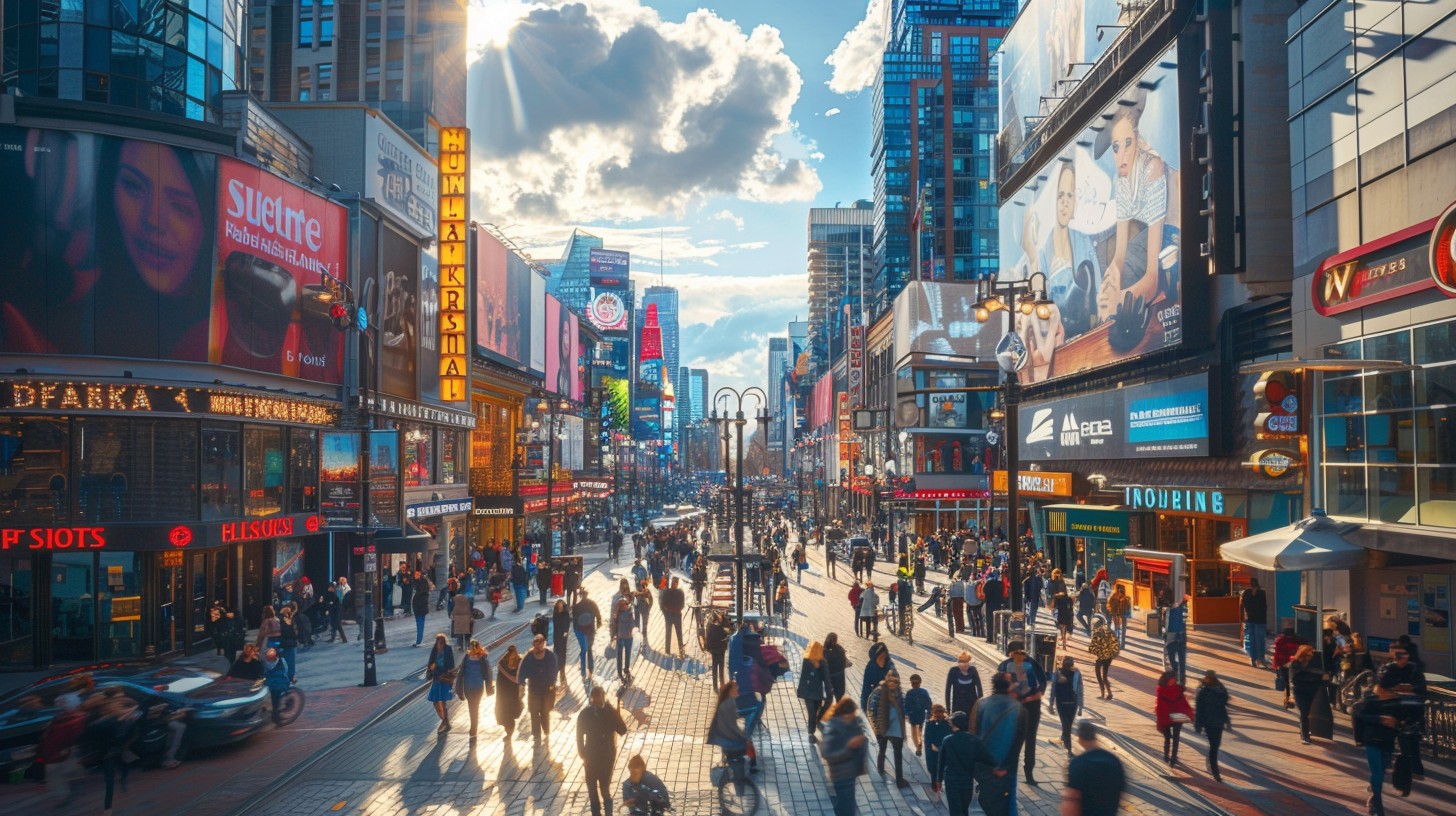 Urbanization Scene Free Bustling Urban Scene Image - City, People, Skyscrapers | Download ...