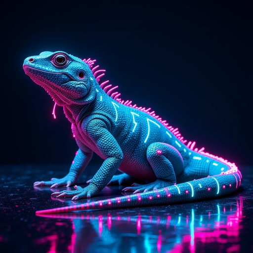 Free Neon Cyber Lizard Image | Download at StockCake