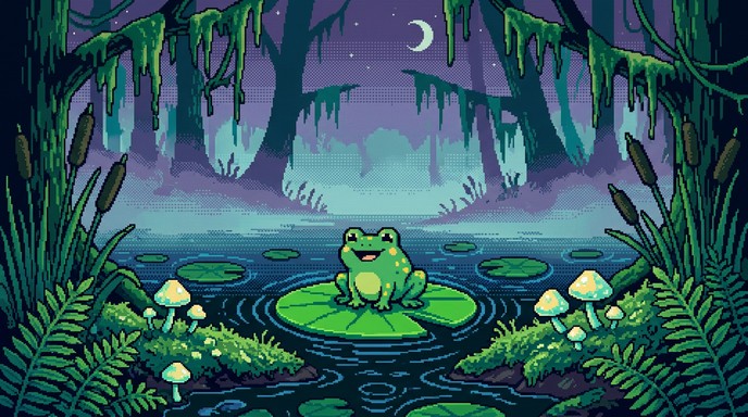 Free Pixel Swamp Frog Image - Pixelart, Frog, Swamp | Download at StockCake