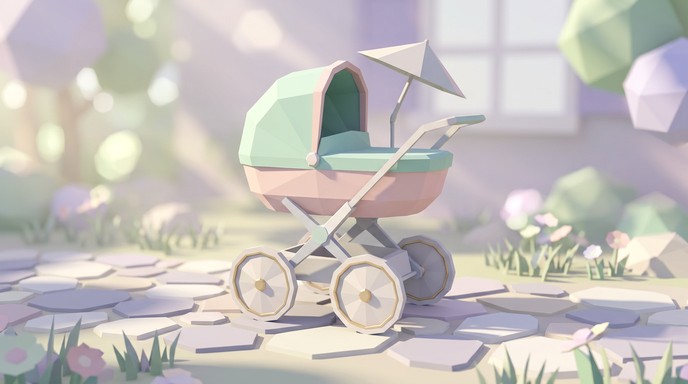 Free Geometric Baby Carriage Image - Baby, Carriage, Geometric ...