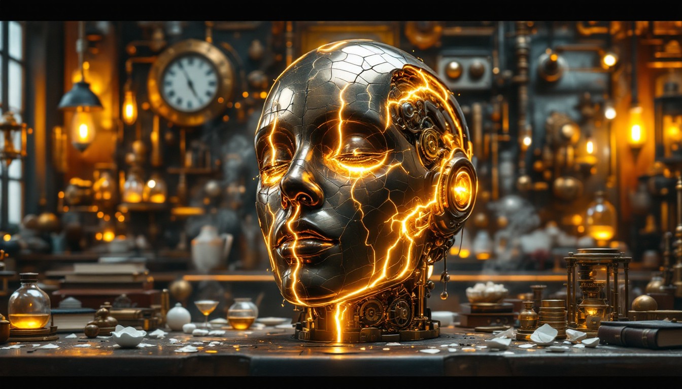 Kintsugi Robot Free Golden Mechanical Repair Image - Steampunk, Kintsugi, Robot ...