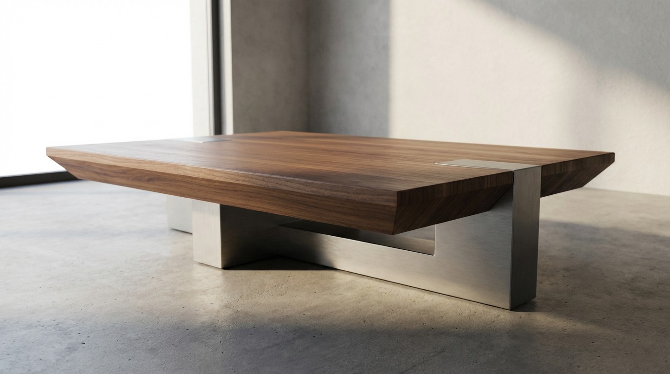 Free Minimalist Floating Table Image - Table, Walnut, Steel | Download ...