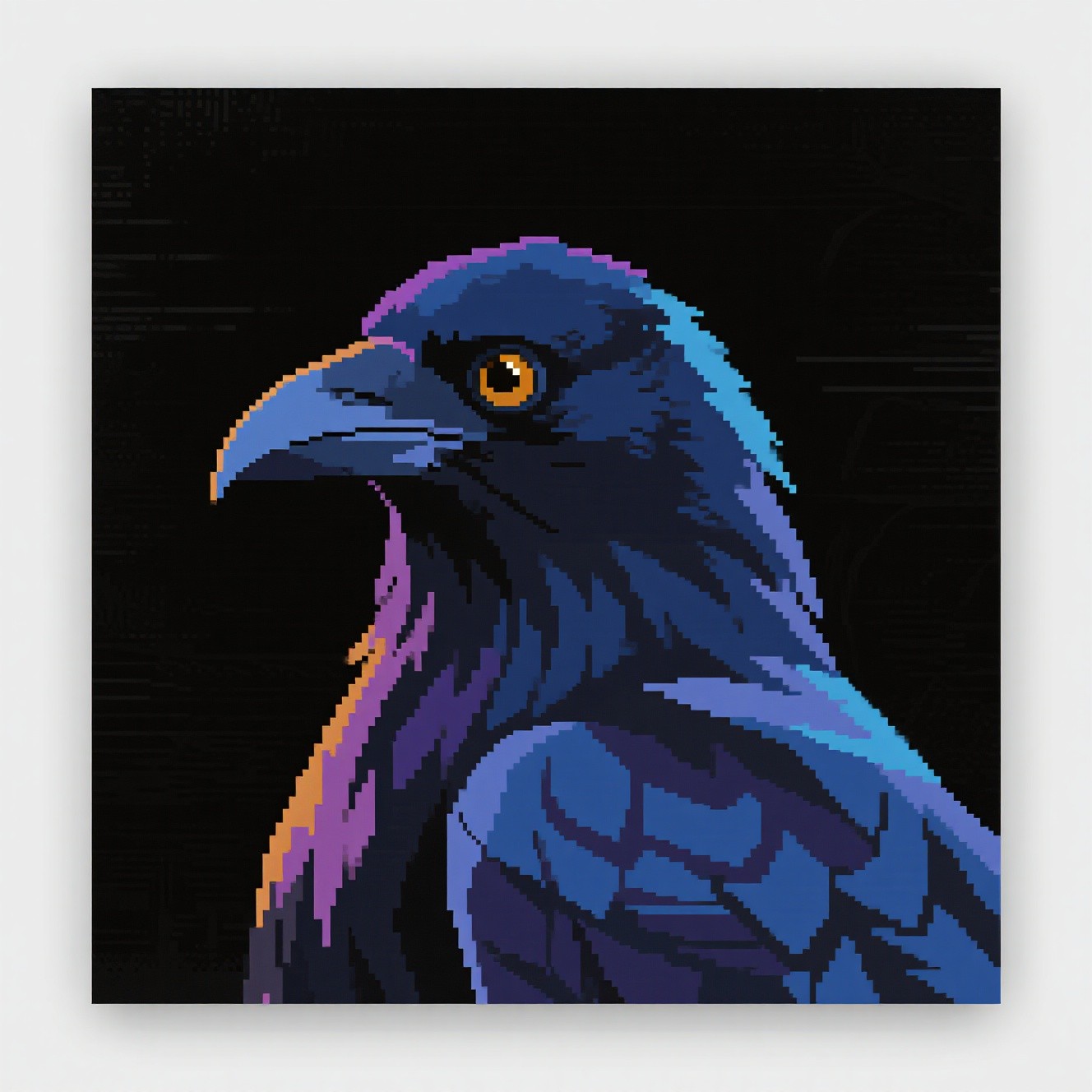 Free Geometric Night Raven Image - Raven, Pixelart, Geometric ...