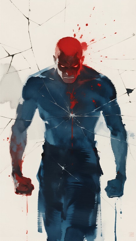 Free Restrained Crimson Rage Image - Watercolor, Superhero, Crimson ...