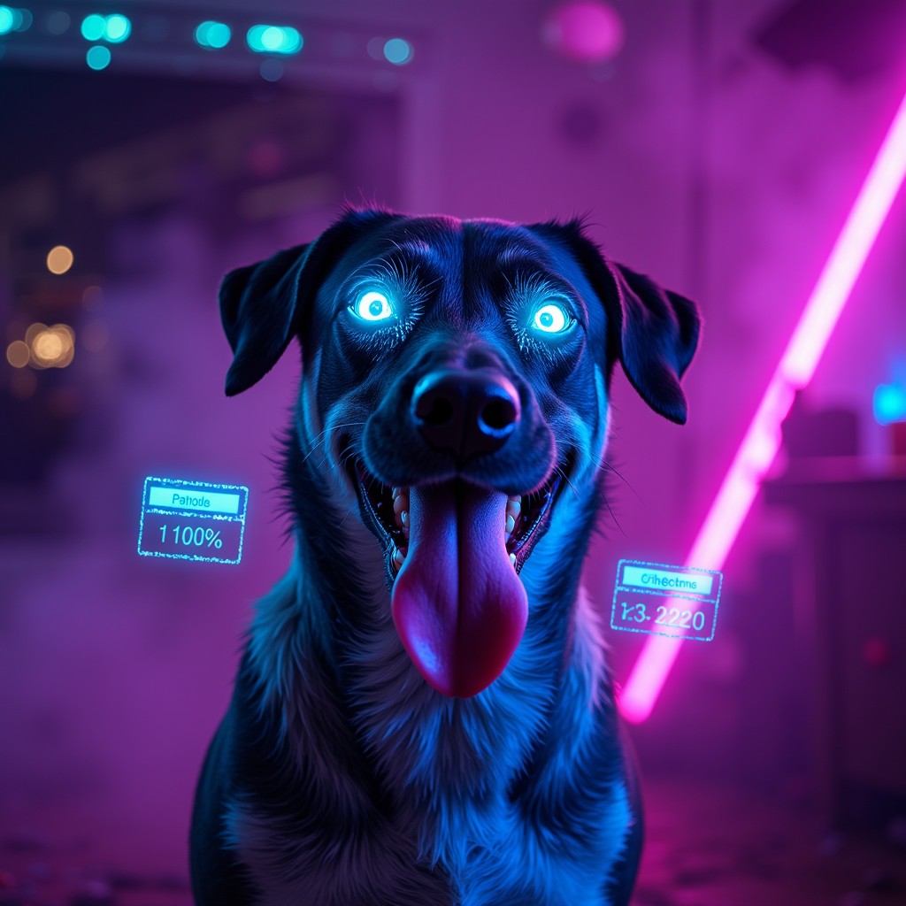 Perro Neon Free Cyberpunk Lightsaber Dog Image - Cyberpunk, Neon, Dog | Download ...