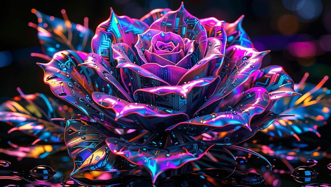 Free Neon Cyberpunk Rose Image - Cyberpunk, Rose, Neon | Download at ...