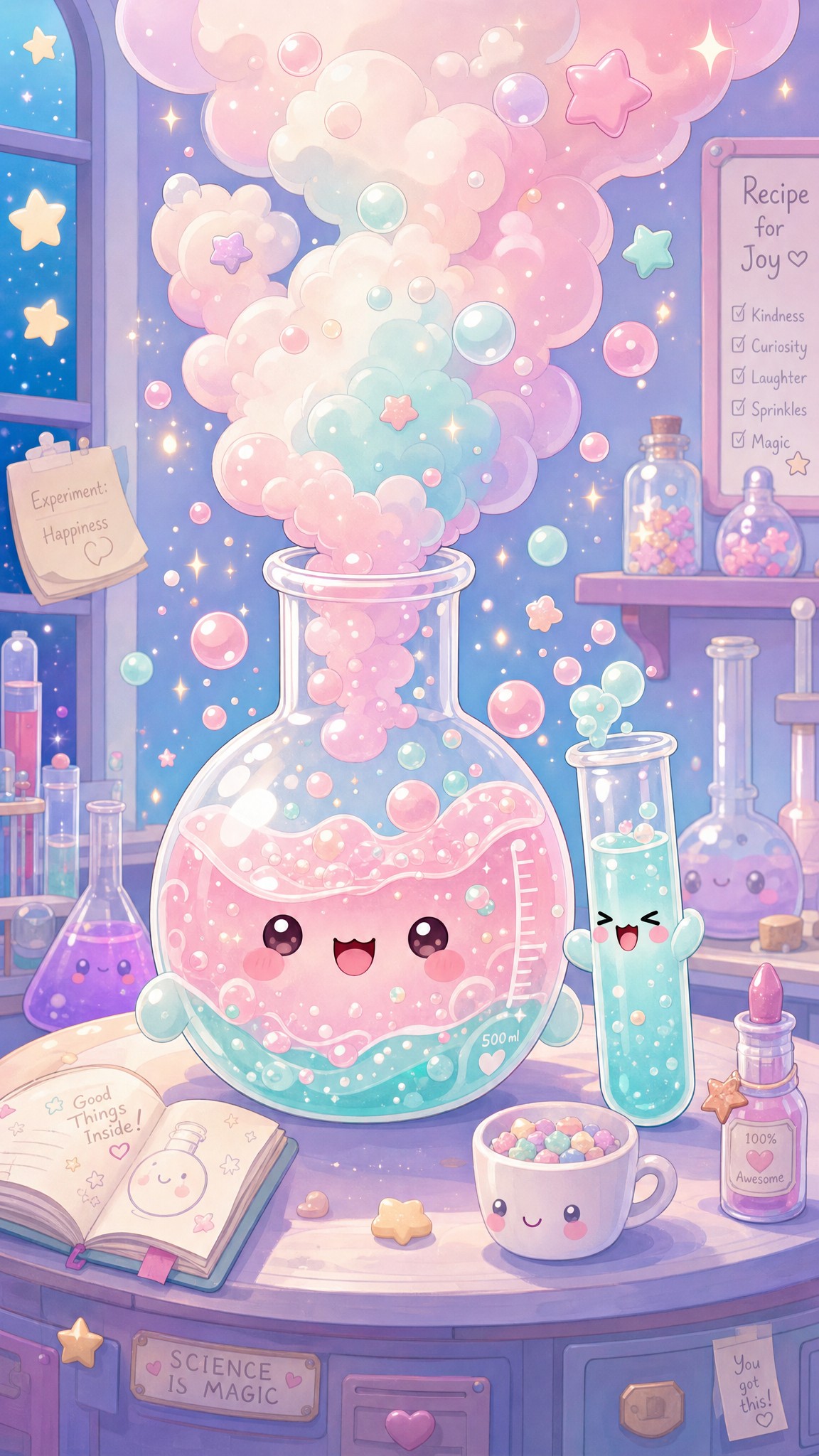 Download Kawaii Candy Laboratory Image - Kawaii, Illustration, Beaker ...