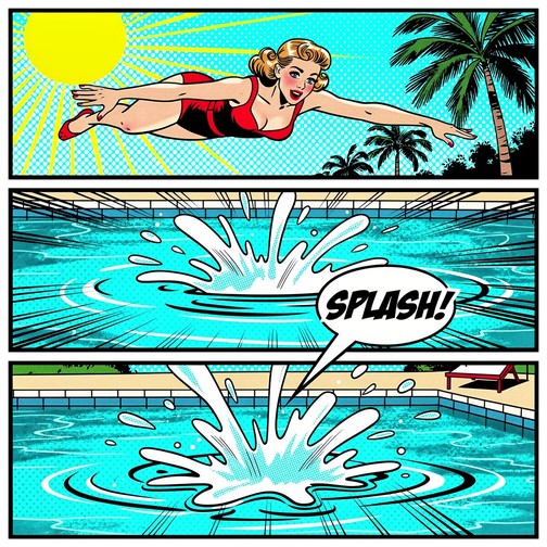 Retro Splash Free Retro Pool Splash Image - Popart, Retro, Vintage | Download at ...