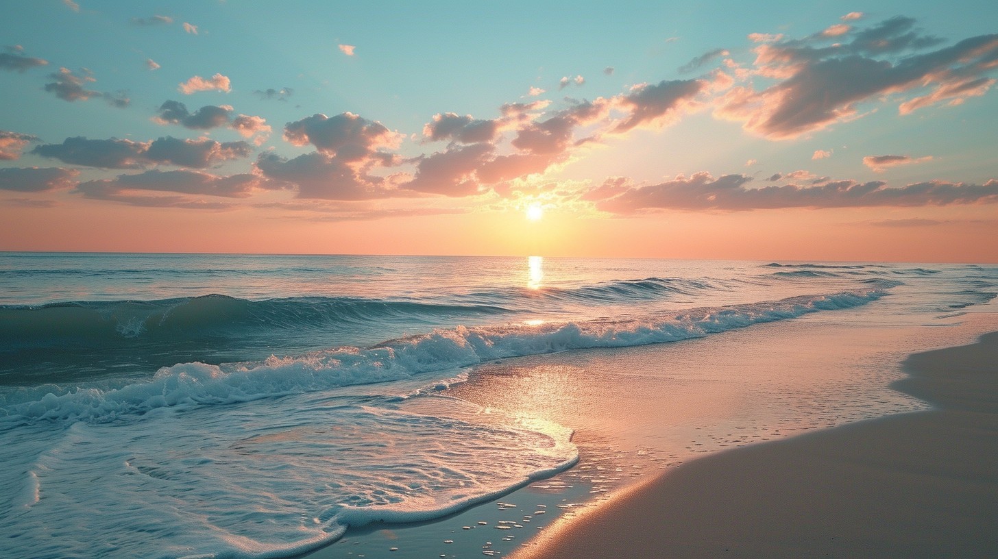 Free Sunset Beach Serenity Image - Sunset, Beach, Ocean | Download at ...