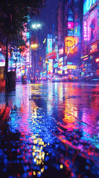 Free Rainy city night Image - City, Night, Rain | Download at StockCake