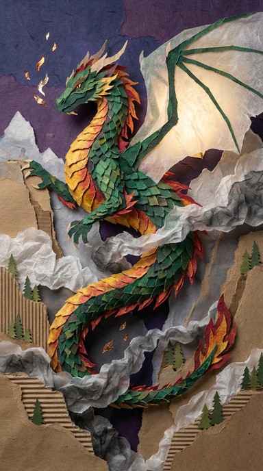 Paper Dragon Float R Free Paper Dragon Glows Image - Dragon, Parchment, Fantasy | Download ...