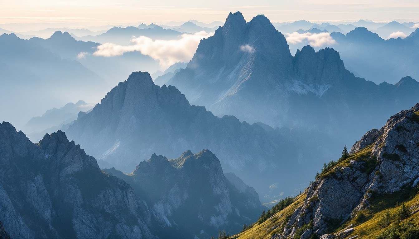 Download Misty Mountain Morning Image - Mountains, Mist, Trees