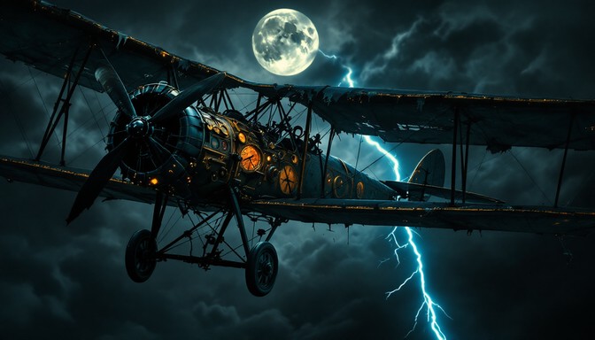 Spooky Flight Free Ghost Pilot Flies Image - Biplane, Ghost, Aviator | Download at ...