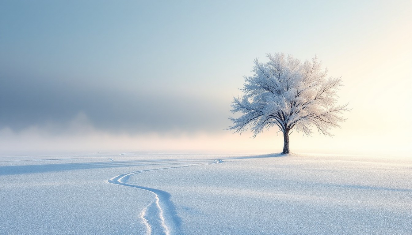 Free Solitary Winter Dawn Image - Winter, Snow, Tree | Download at ...