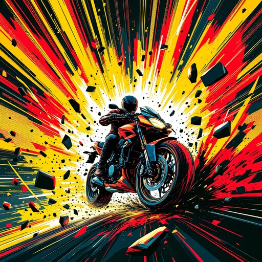 Dramatic Motorcyle Riding Free Motorcycle Crash Explosion Image - Motorcycle, Crash, Anime ...