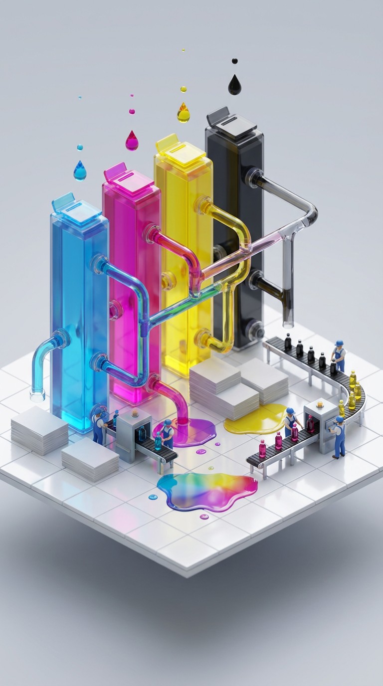 Free Colorful Ink Factory Image - Isometric, Miniature, Factory ...