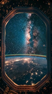 Window View Galaxy Free Starry Night View Image - Space, Stars, Universe | Download at ...