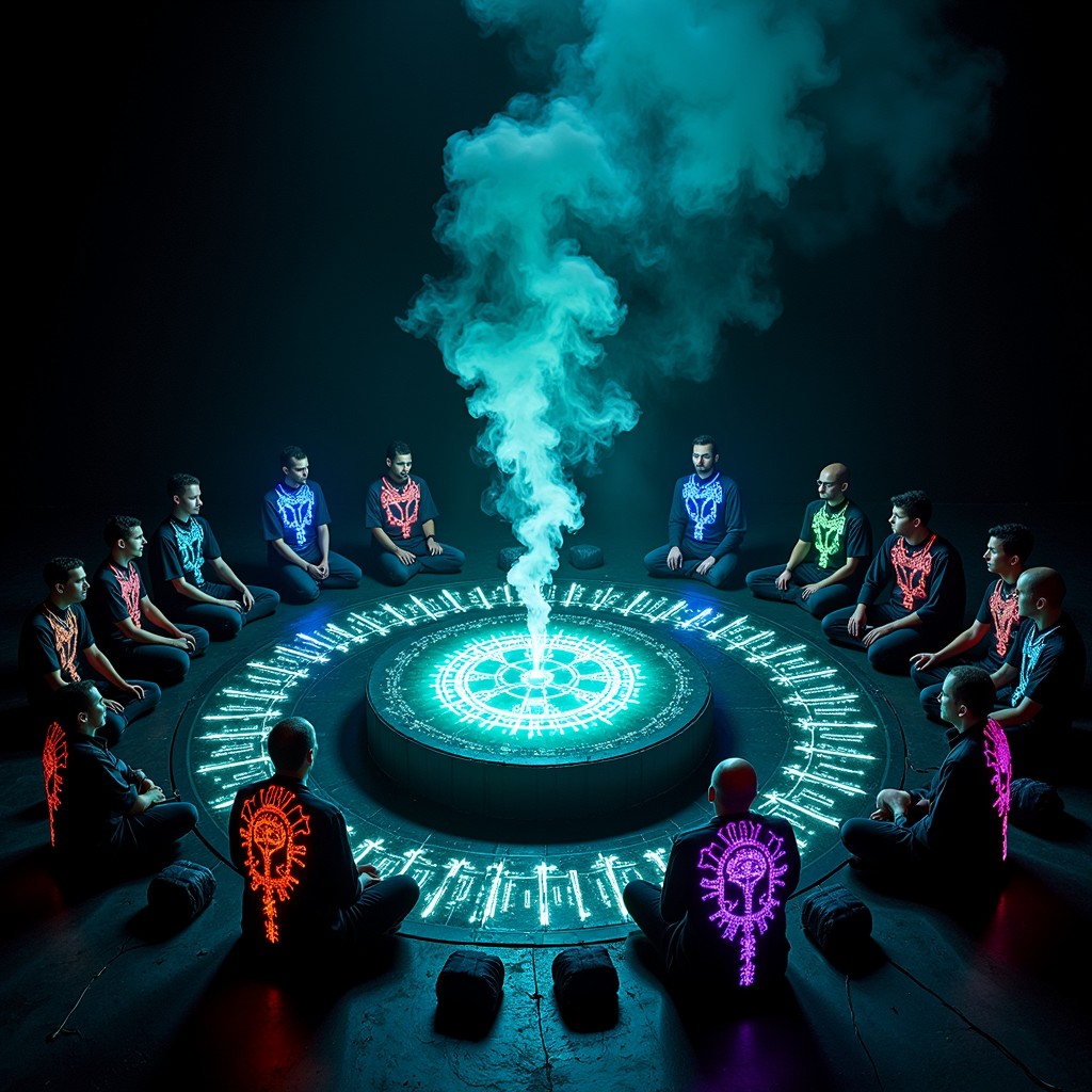 Free Cyberpunk Ritual Circle Image - Cyberpunk, Ritual, Holographic ...