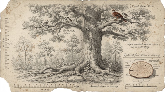 Free Ancient Oak Study Image - Tree, Oak, Botanical | Download at StockCake