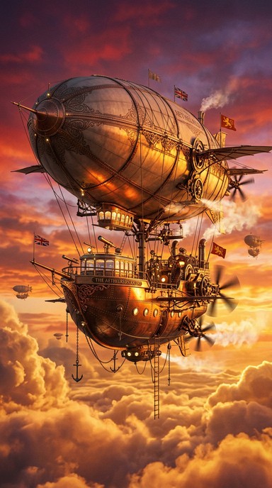 Free Sunset Airship Pilot Image - Steampunk, Airship, Sunset | Download ...