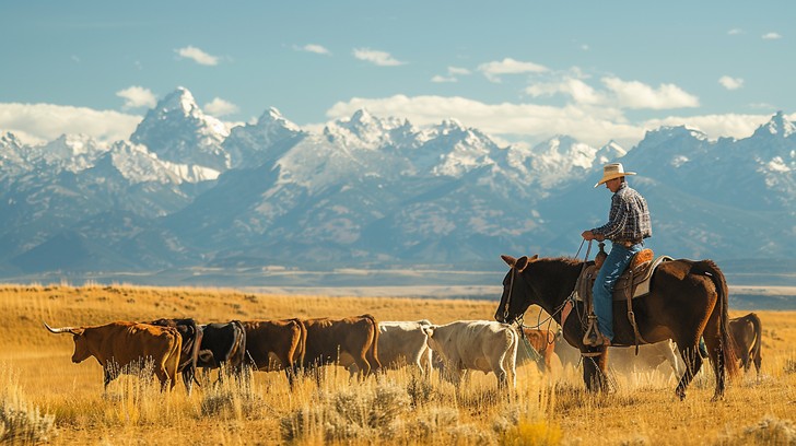 Heding Cows Free Cowboy Herding Cattle Image - Cowboy, Cattle, Mountains | Download ...