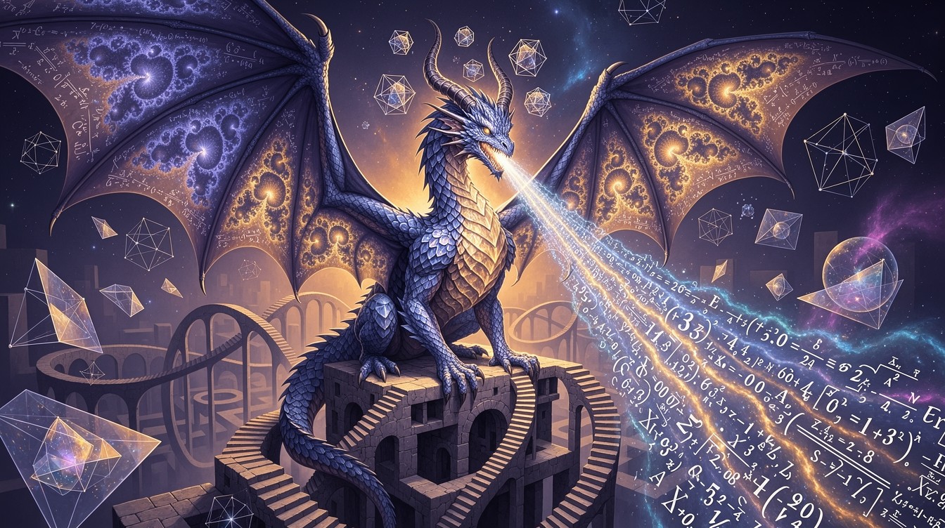 Free Geometric Dragon Fantasy Image - Dragon, Fractals, Geometry ...