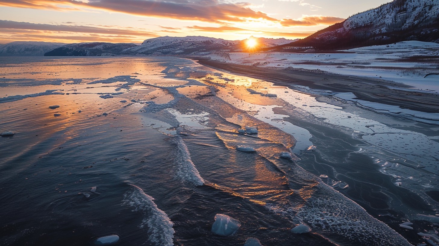 Free Icy Sunset Glow Image - Sunset, Ice, Winter | Download at StockCake