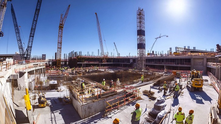 Free Busy construction site Image - Construction, Workers, Cranes ...