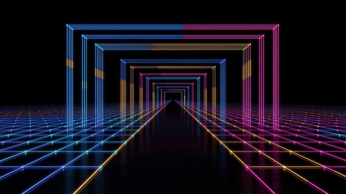 Download Neon Chevron Tunnel Stock Images for Free | StockCake
