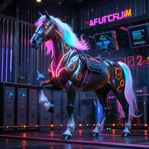 Free Cyberpunk Horse Technology Image - Horse, Cyberpunk, Neon ...