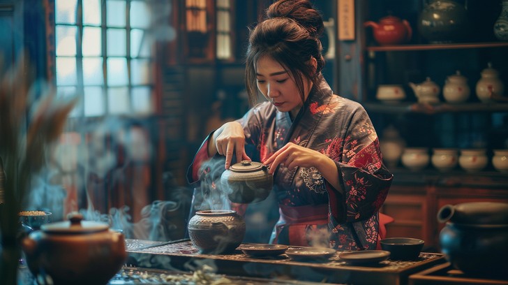 Free Traditional Tea Preparation Image - Tea, Kimono, Pottery ...